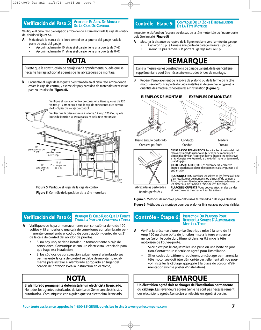 Genie directlift 2060 warranty Figura 5 Verifique el lugar de la caja de control, Bandes perforées 