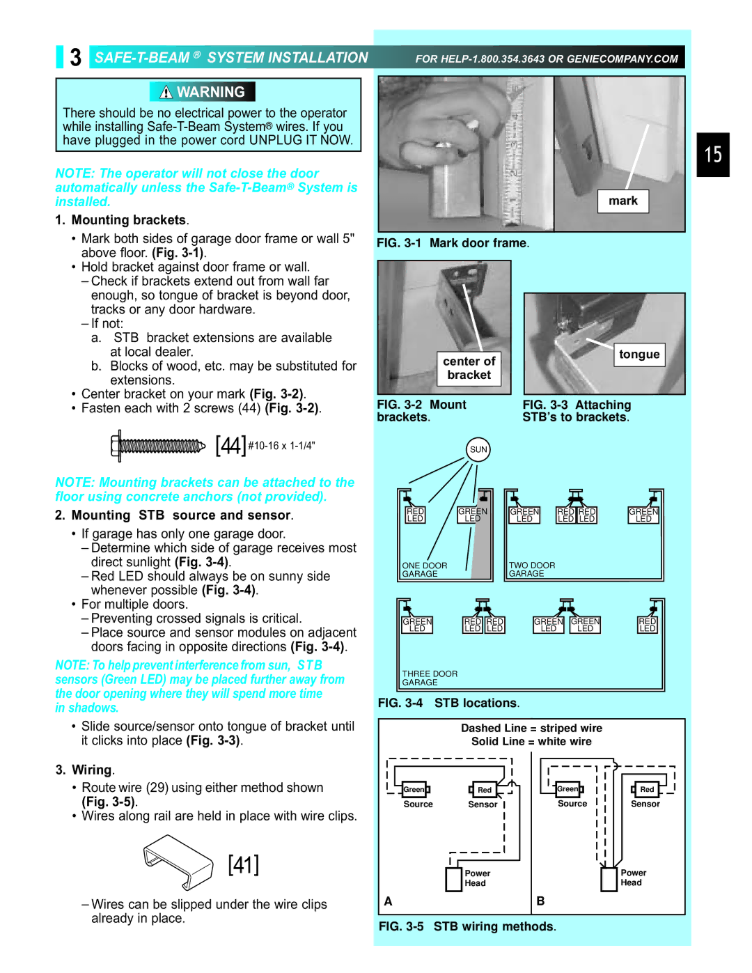 Genie GCG, H, PCG manual SAFE-T-BEAM System Installation 