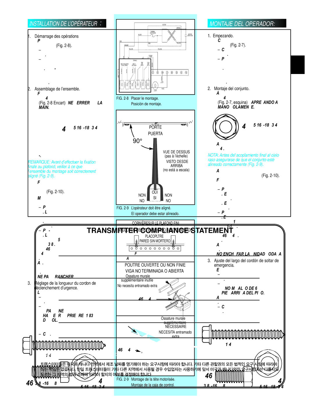 Genie GCG, H, PCG manual Operador DEL Montaje 