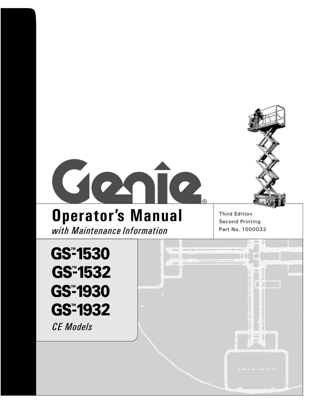 Genie CE, GS-1930, GS-1530, GS-1532, GS-1932 manual Operator’s Manual 