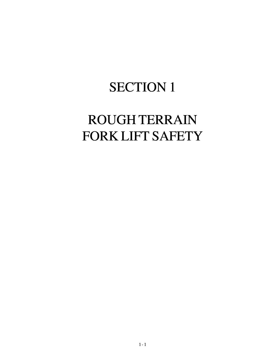 Genie GTH-1048, GTH-1056 manual Section Rough Terrain Fork Lift Safety 