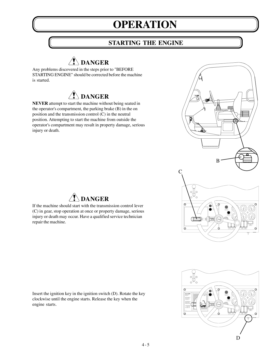 Genie GTH-1048, GTH-1056 manual Starting the Engine 