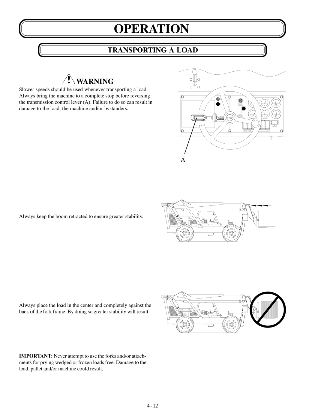 Genie GTH-1056, GTH-1048 manual Operation 