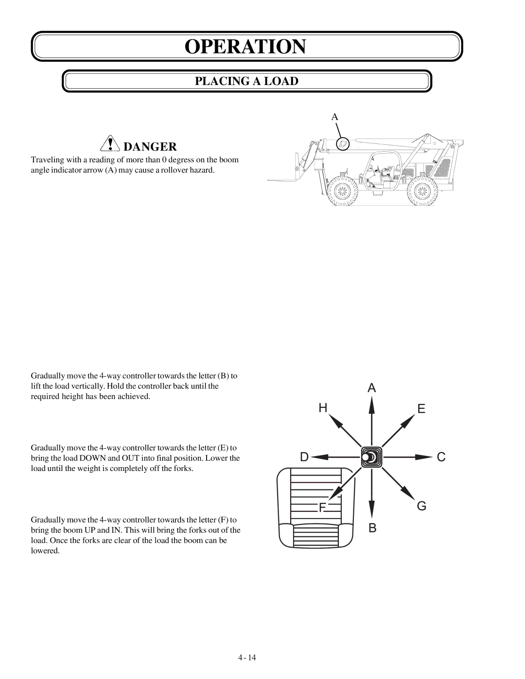 Genie GTH-1056, GTH-1048 manual Operation 