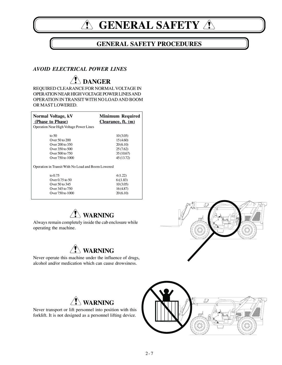 Genie GTH-636 manual Avoid Electrical Power Lines 