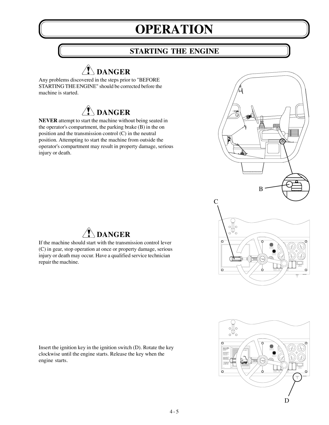 Genie GTH-636 manual Starting the Engine 