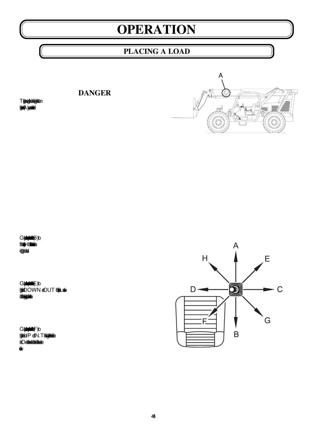 Genie GTH-636 manual Operation 