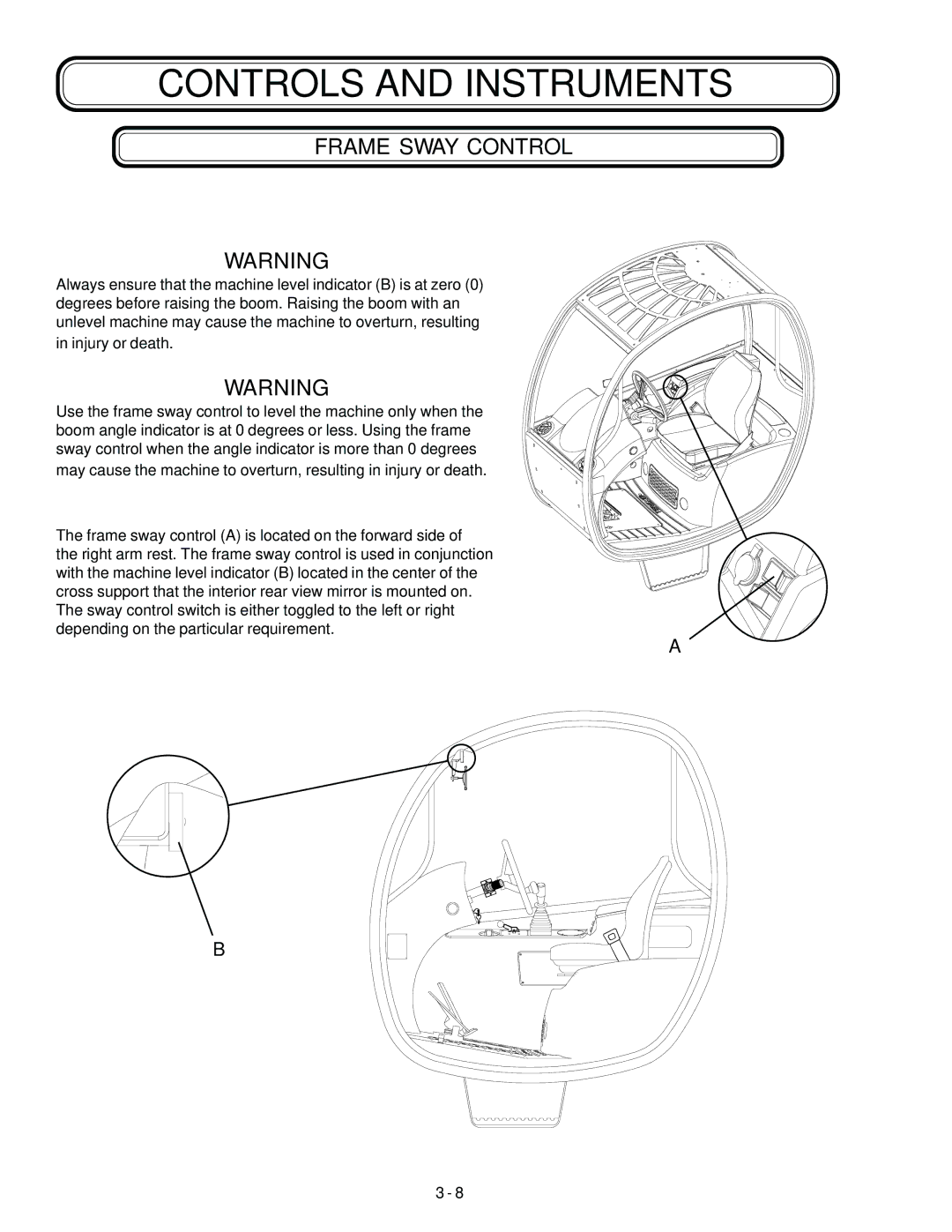 Genie GTH-842, GTH-844, GTH-644 manual Frame Sway Control 