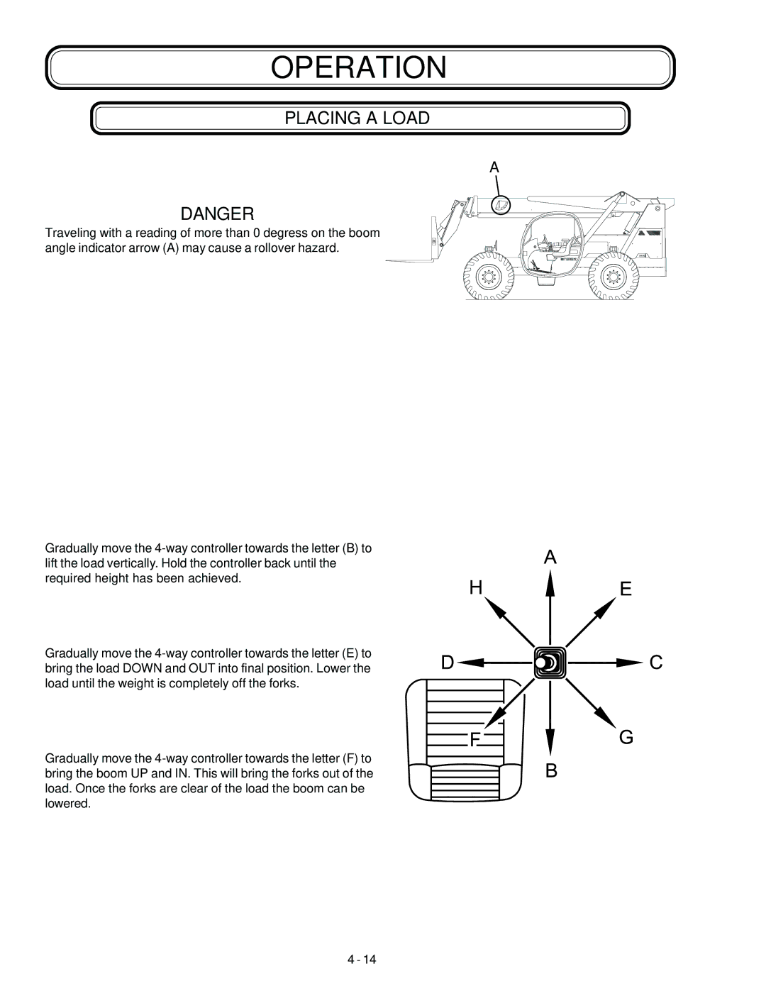 Genie GTH-842, GTH-844, GTH-644 manual Operation 