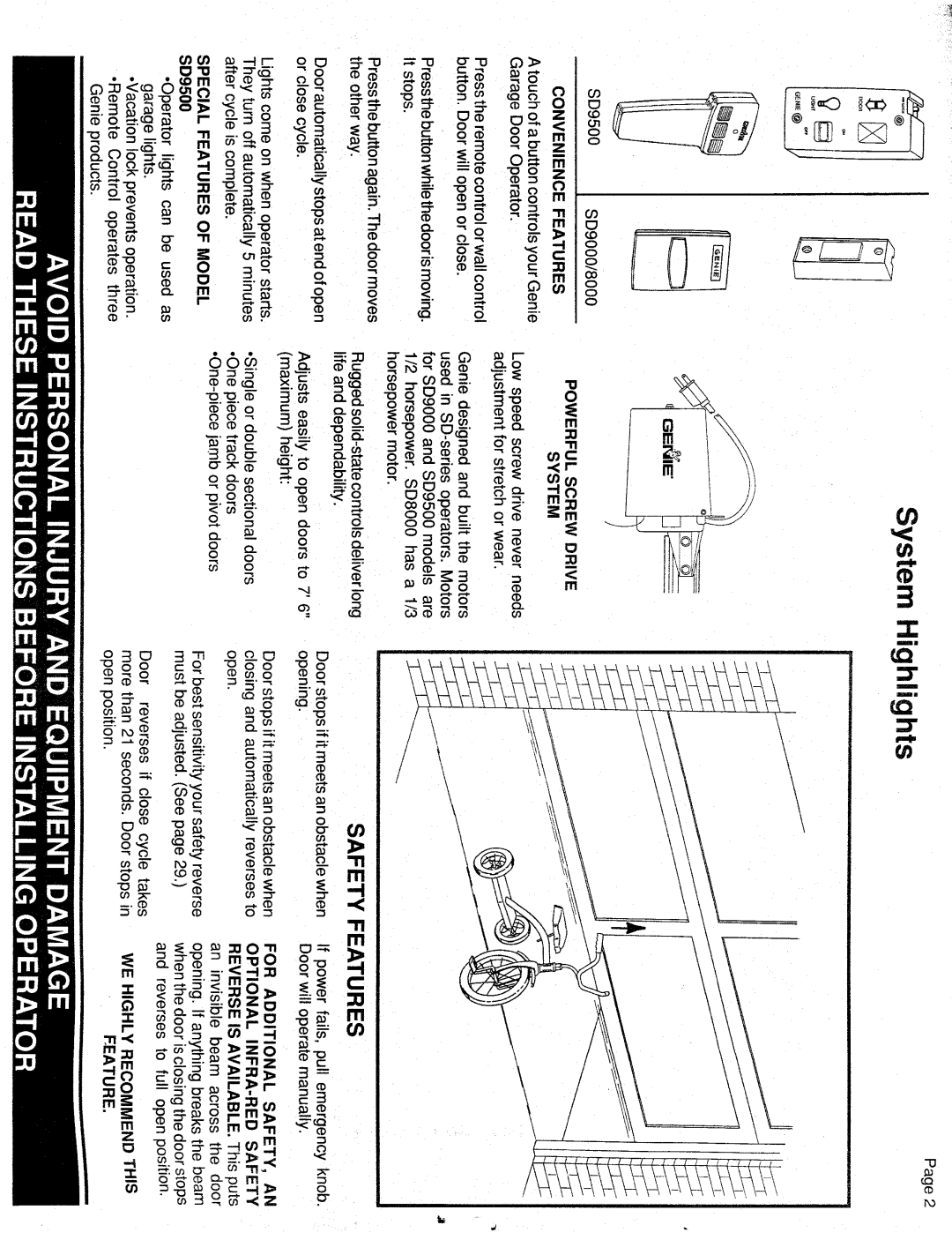 Genie SD8000 manual 