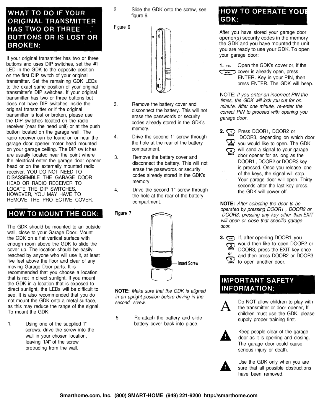 Genie AR90, SD9500, AR85 user manual Insert Screw 