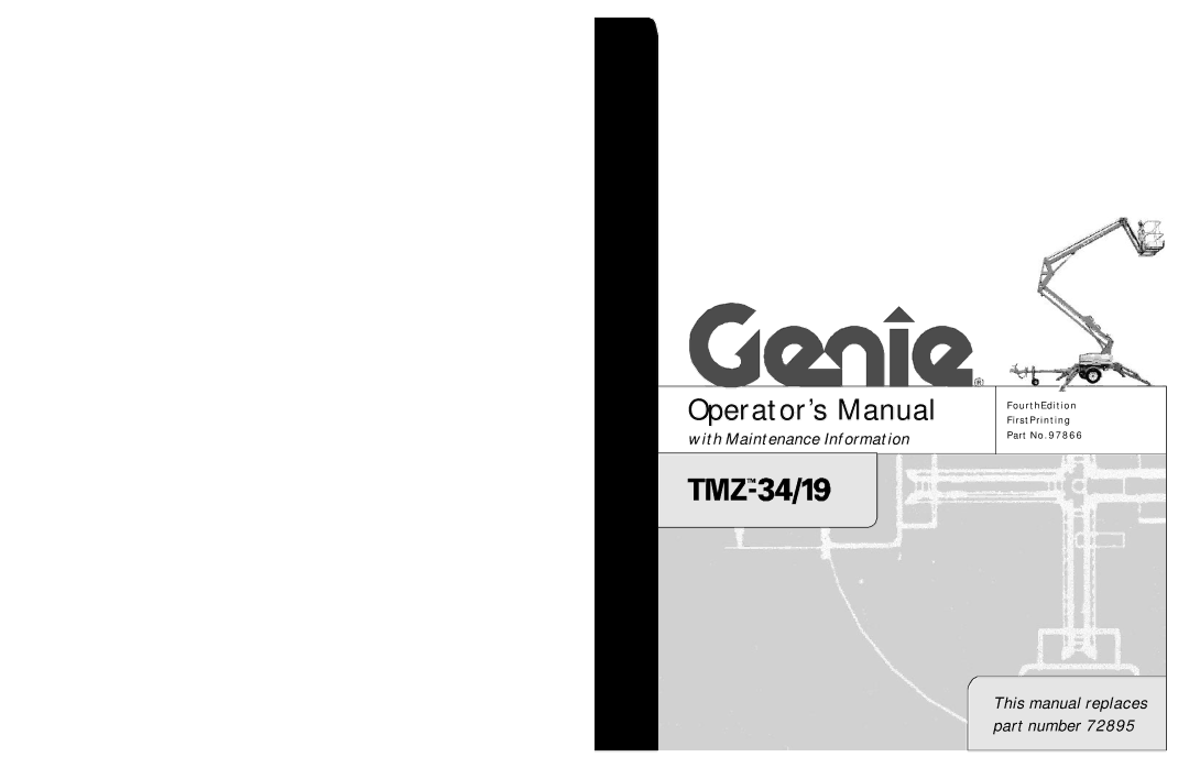 Genie TMZ-34, TMZ-19 manual Operator’s Manual 