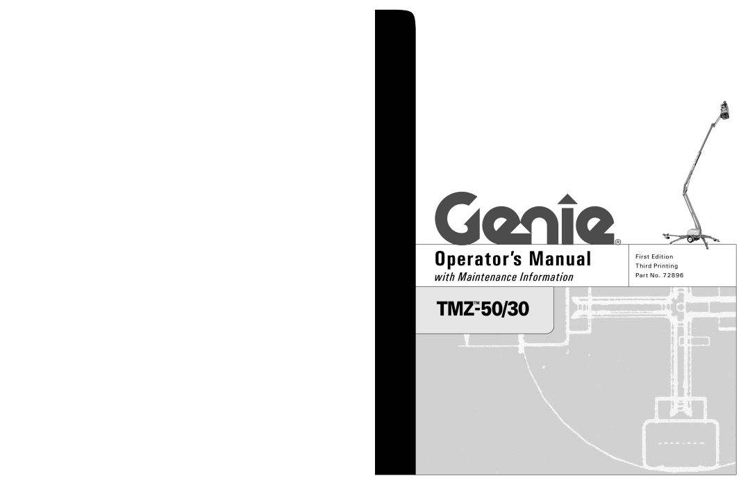 Genie TMZ-17, TMZ-10, TMZ-50, TMZ-30 manual Operator’s Manual 