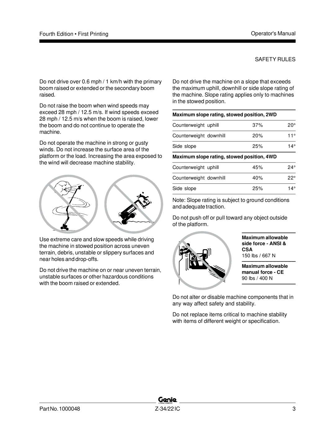 Genie Z-34, Z-22IC manual Csa 