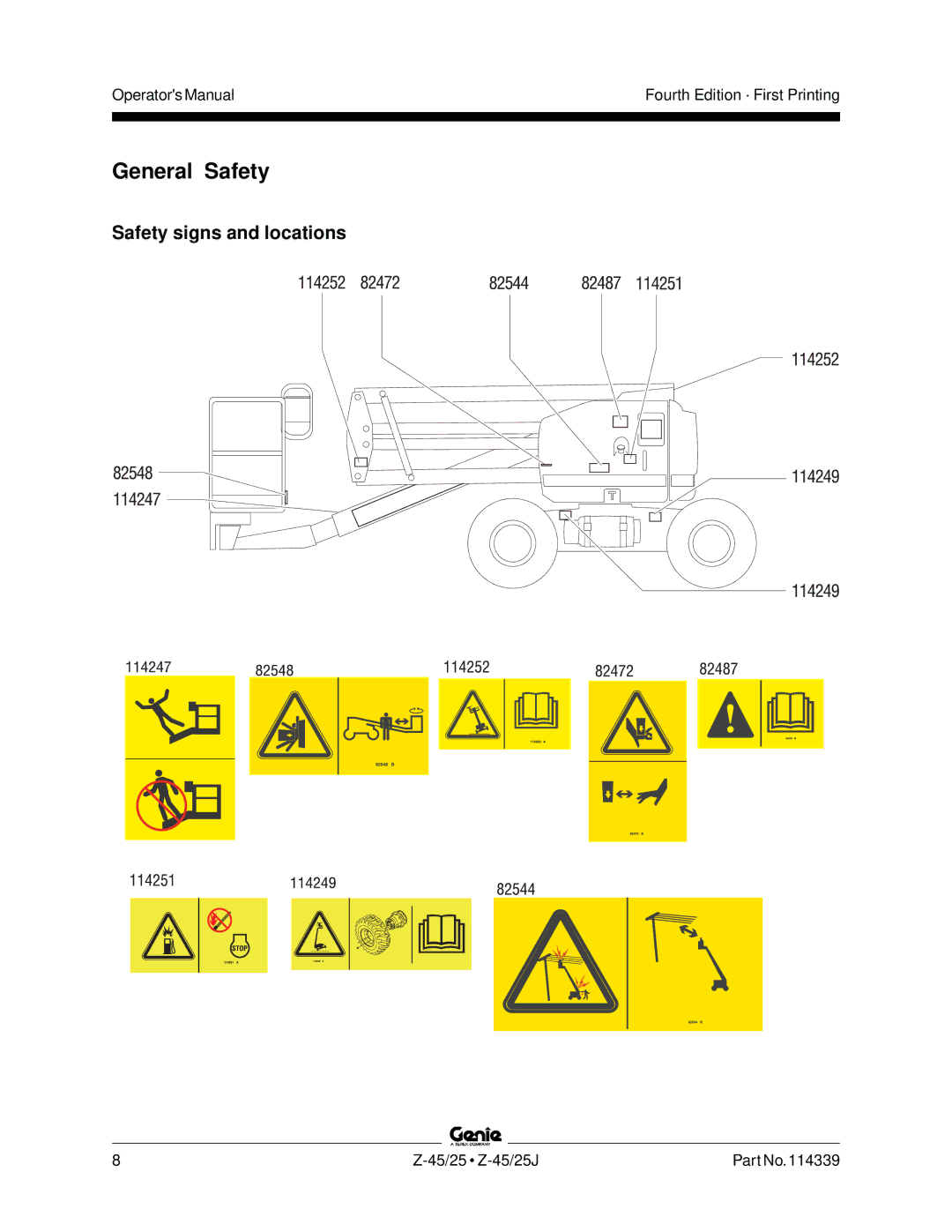 Genie Z-45, Z-25J manual General Safety 