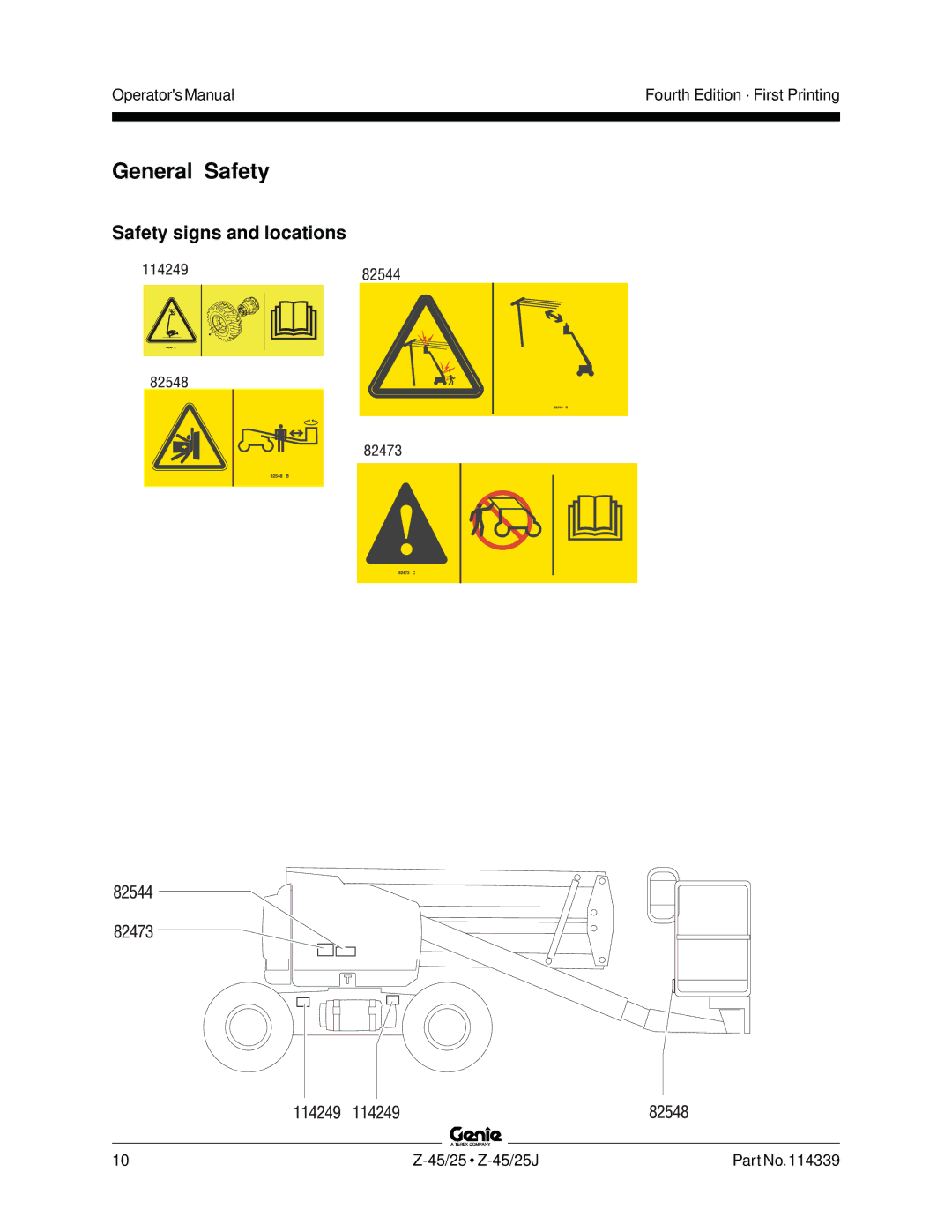 Genie Z-45, Z-25J manual General Safety 