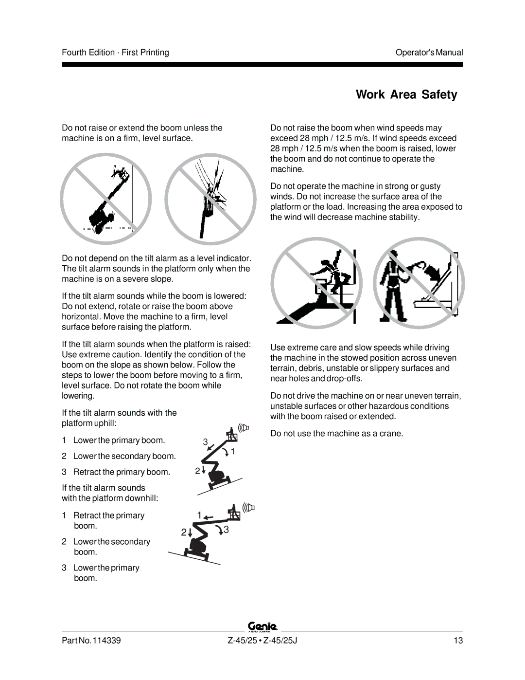 Genie Z-45, Z-25J manual Work Area Safety 