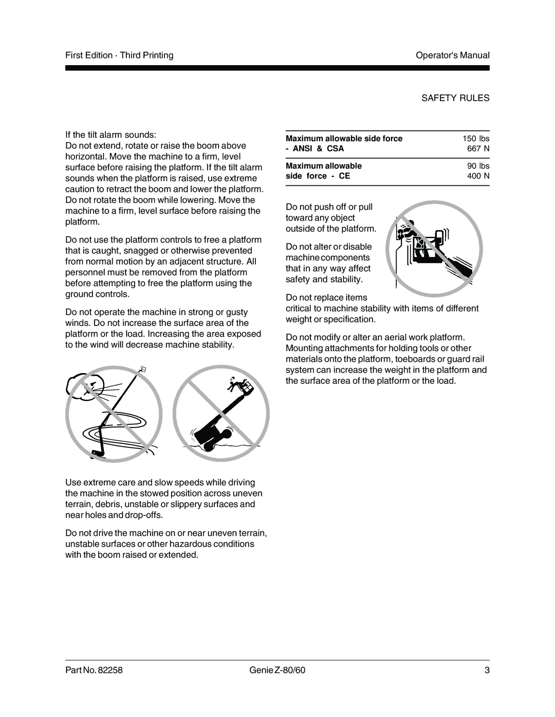 Genie Z-80, Z-60 manual Safety Rules 