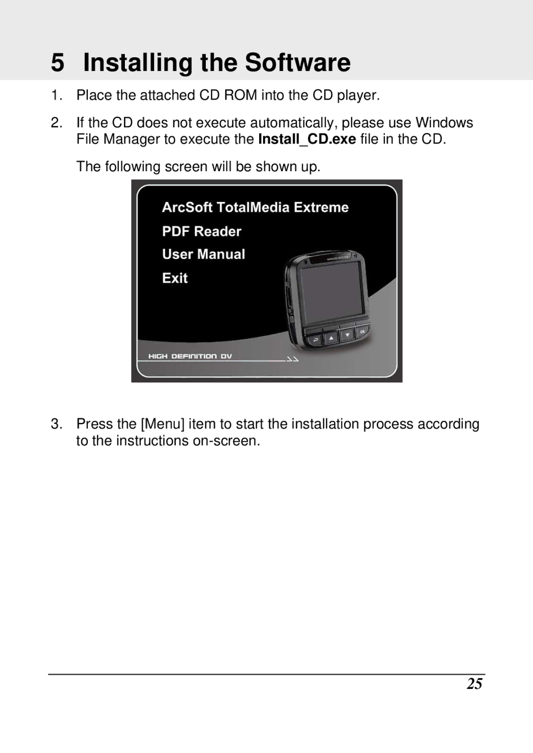 Genius 32300018102 manual Installing the Software, Place the attached CD ROM into the CD player 