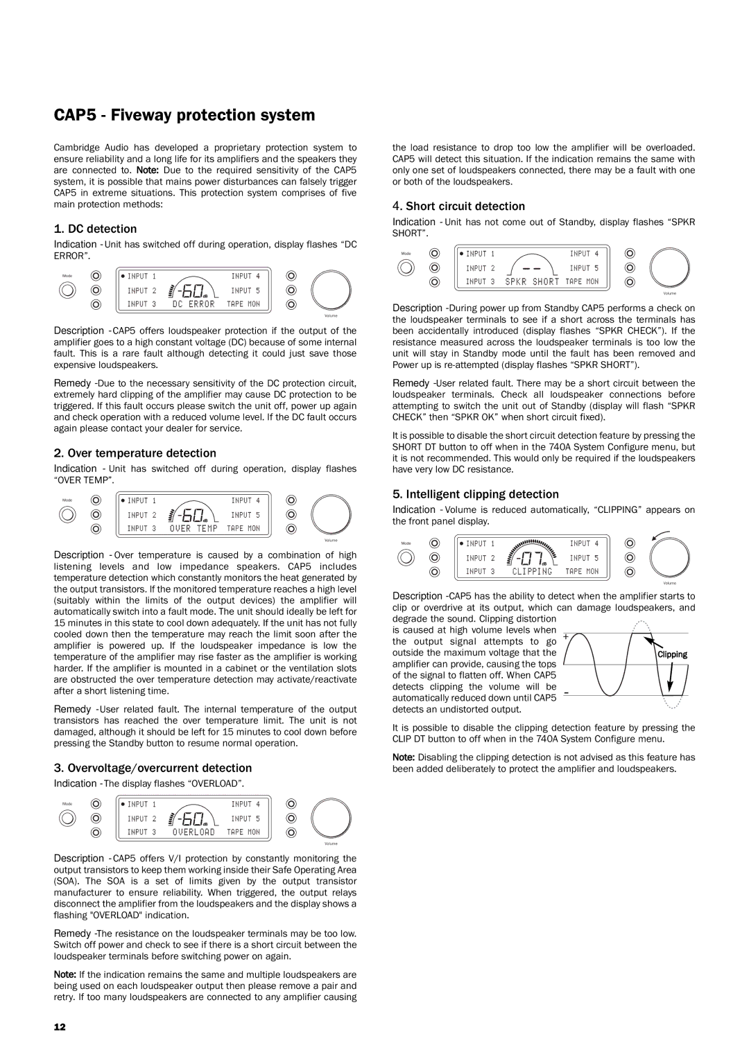 Genius 740A user manual CAP5 Fiveway protection system 