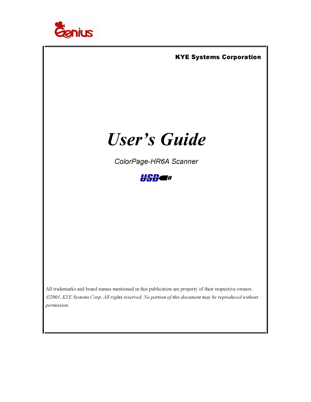 Genius HR6A manual User’s Guide 