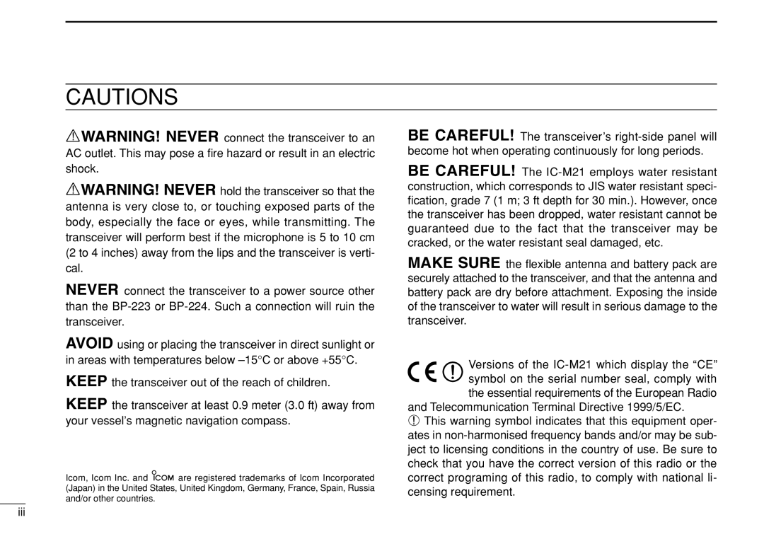 Genius IC-M21 instruction manual 