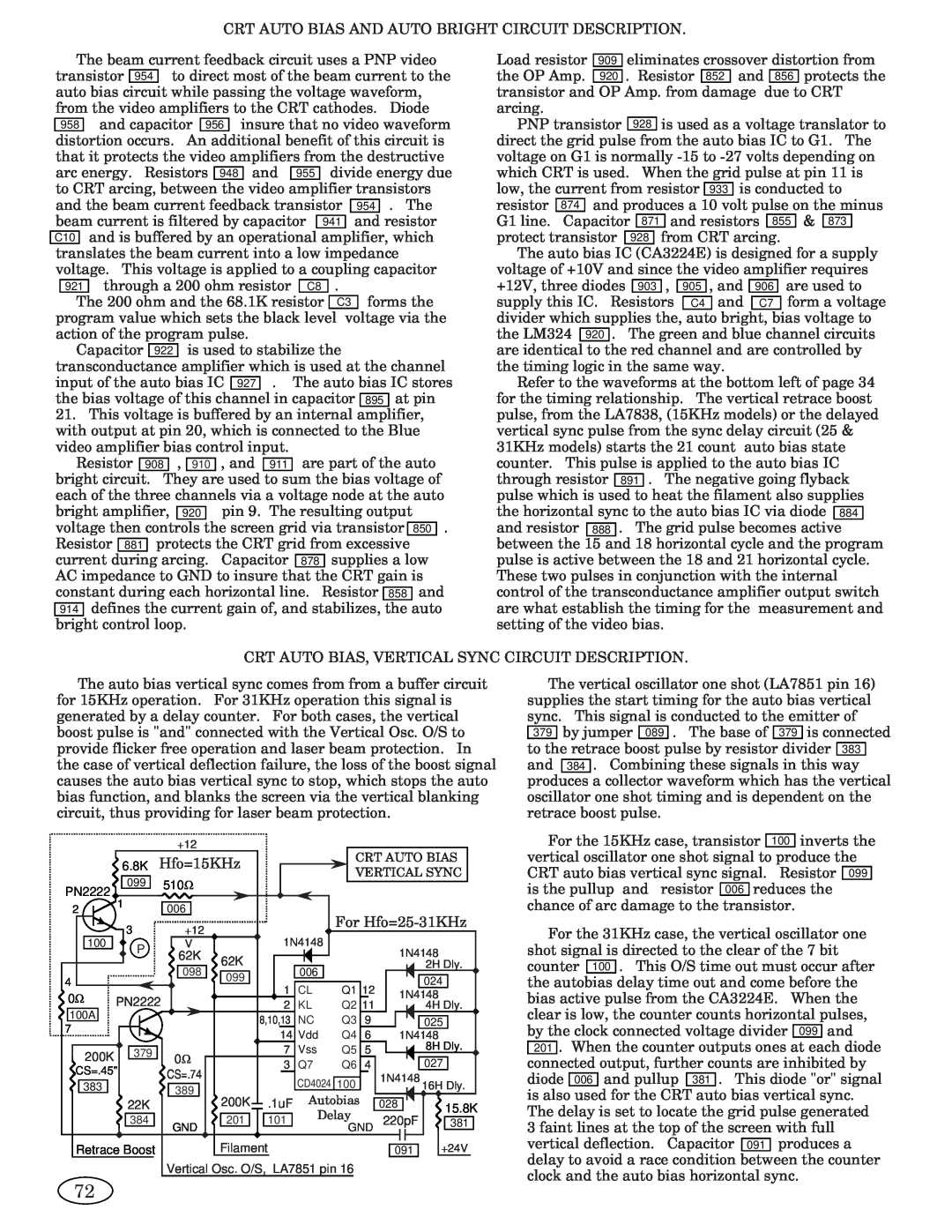 Genius ISO XFR-75W, 2093, 1493, 2793, 3693, 1793, 1993 manual voltage via the, Crt Auto Bias, Vertical Sync, Autobias, Delay 