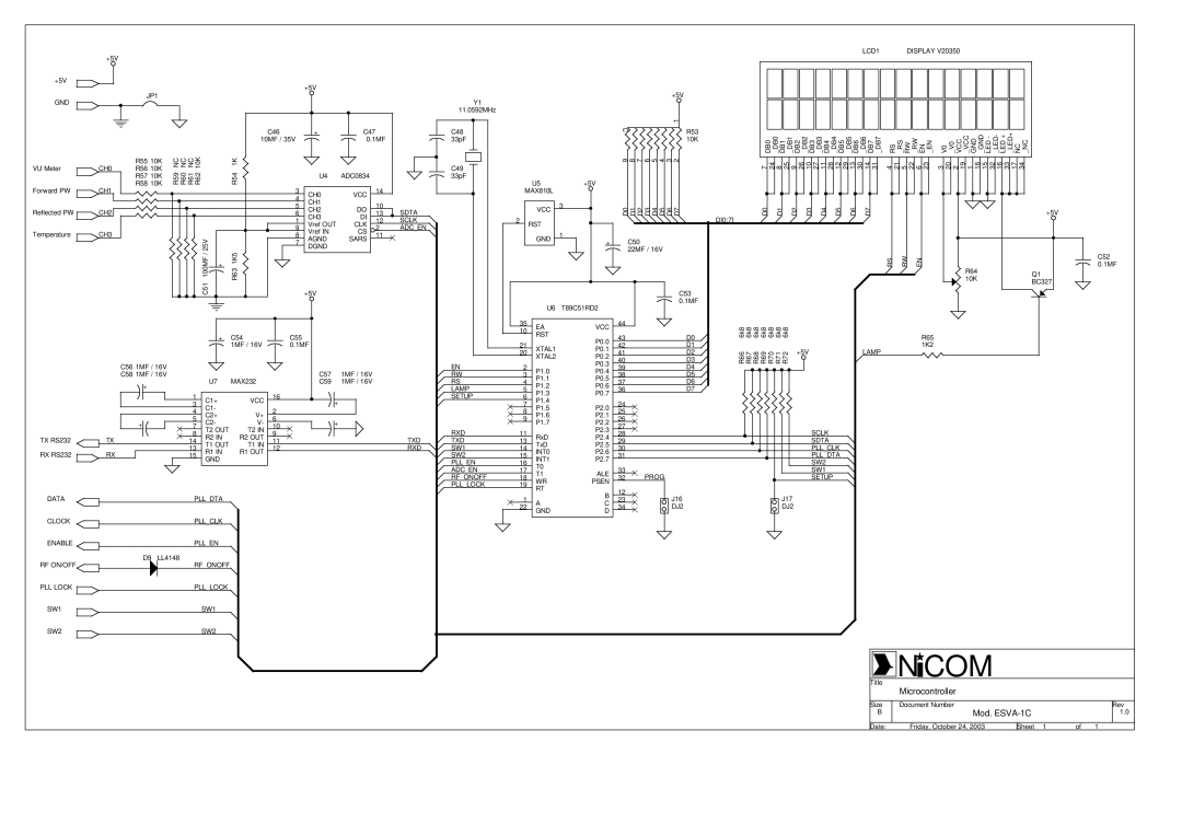 Genius NT 250 specifications Microcontroller 