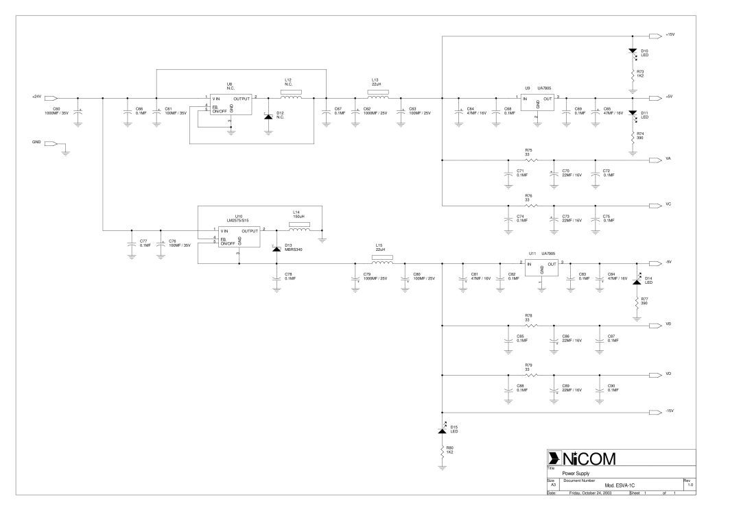 Genius NT 250 specifications Power Supply 