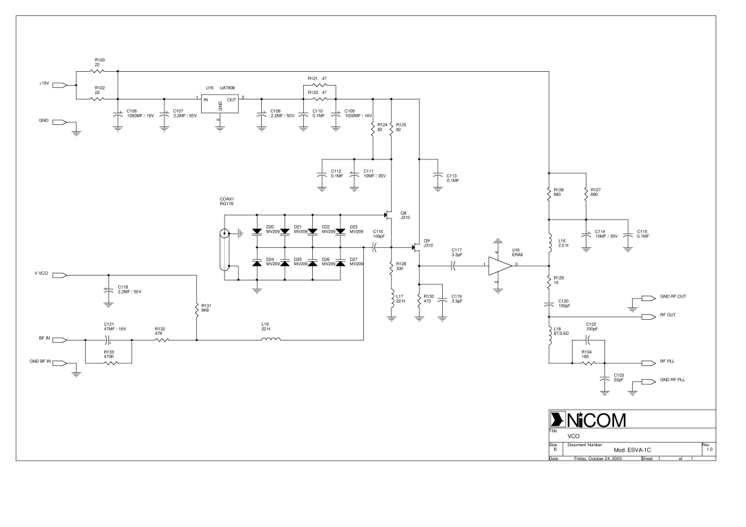 Genius NT 250 specifications Vco 