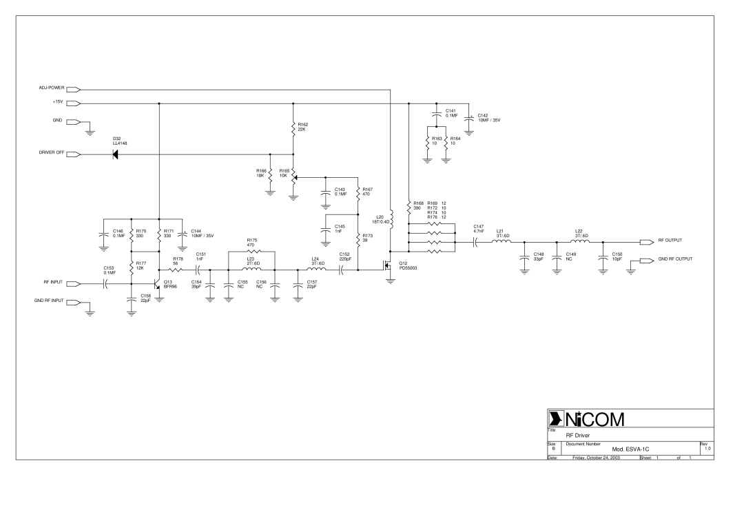 Genius NT 250 specifications RF Driver 