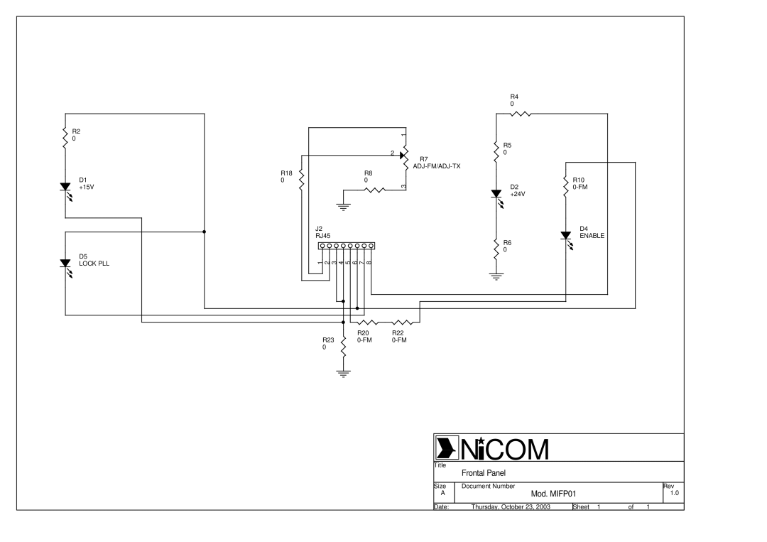 Genius NT 250 specifications Frontal Panel 