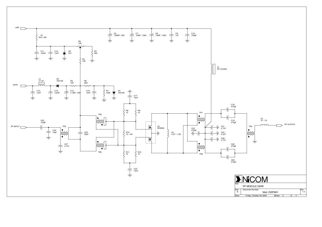 Genius NT 250 specifications RF Module 250W 