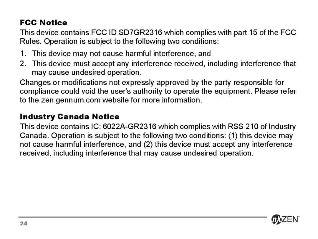 GENNUM 5000 user manual FCC Notice, Industry Canada Notice 