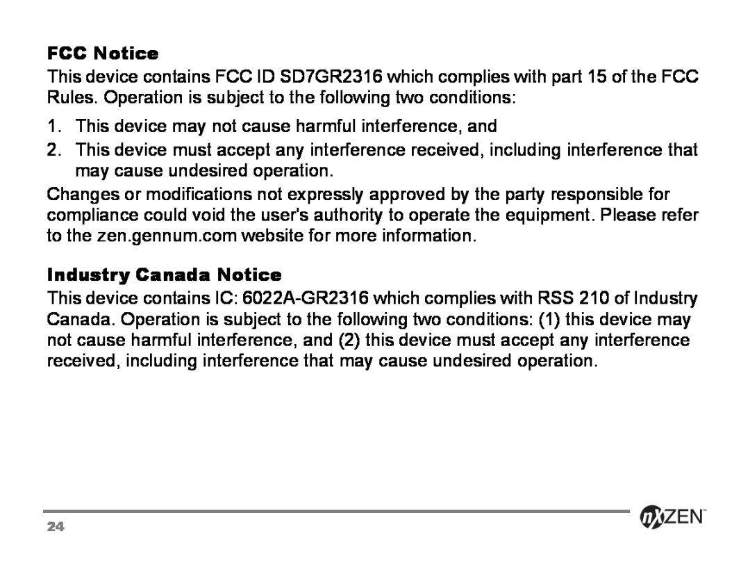GENNUM 5000 user manual FCC Notice, Industry Canada Notice 