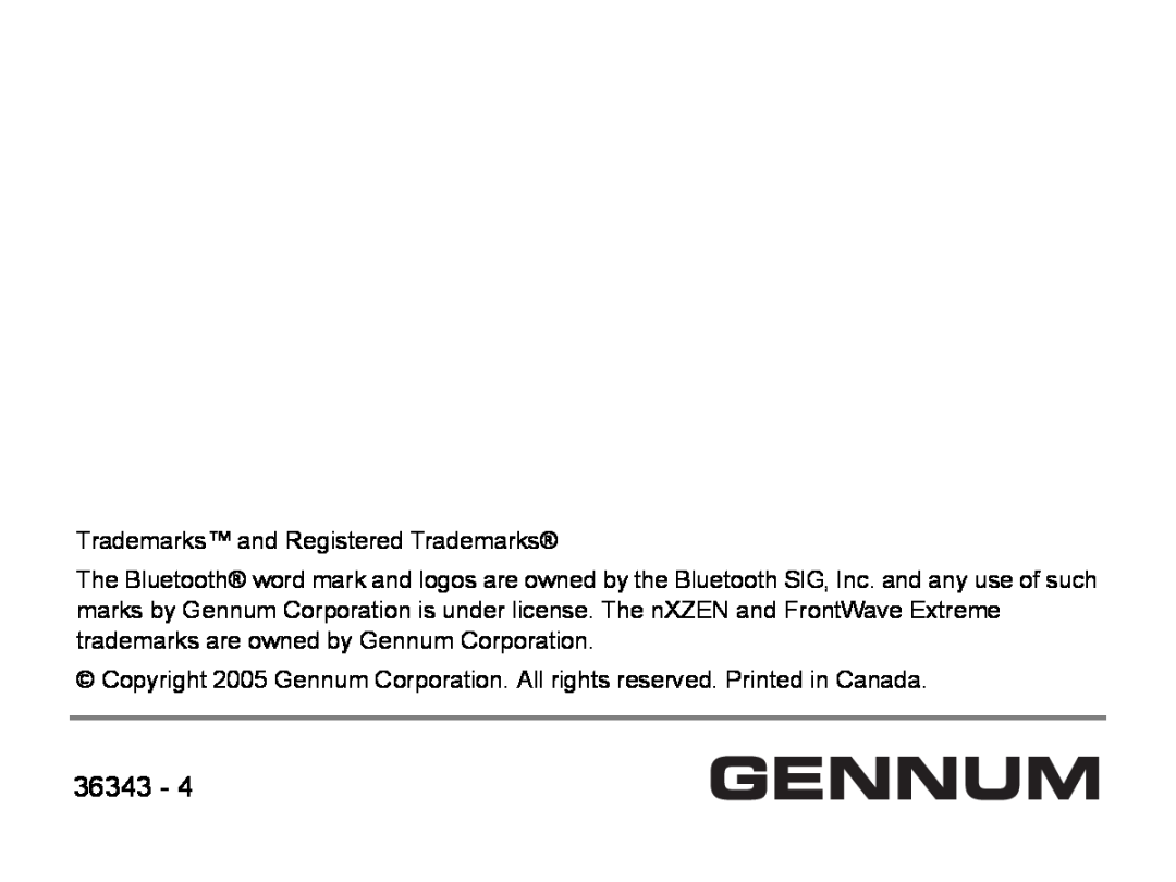 GENNUM 5000 user manual Trademarks and Registered Trademarks 