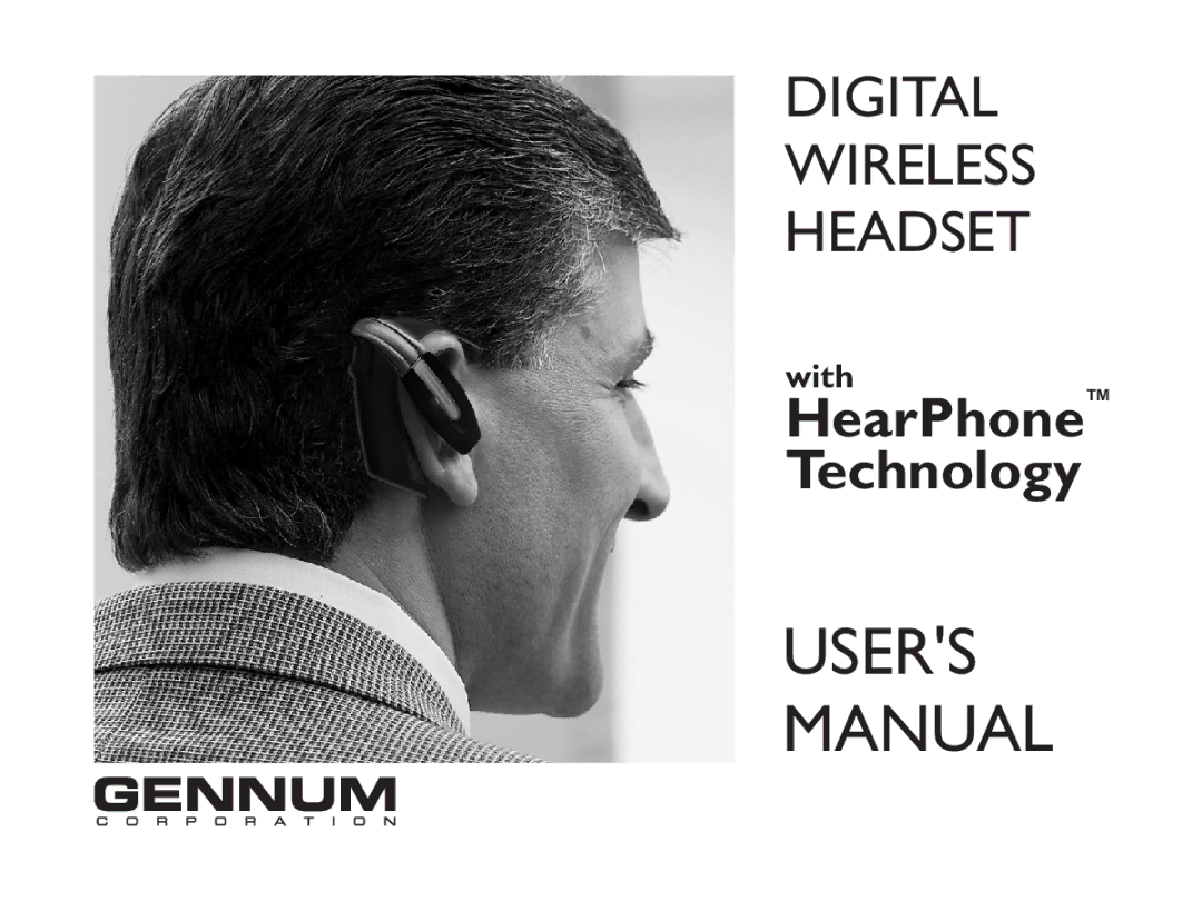 GENNUM DIGITAL WIRELESS HEADSET user manual Digital Wireless Headset, With 