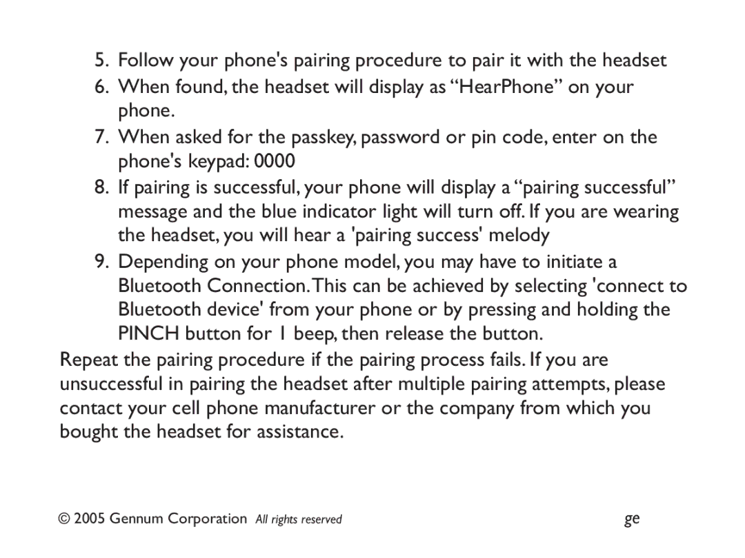 GENNUM DIGITAL WIRELESS HEADSET user manual Gennum Corporation All rights reserved 