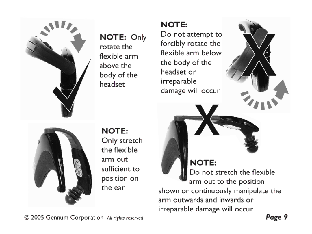 GENNUM Z-280 user manual Do not stretch the flexible arm out to the position 