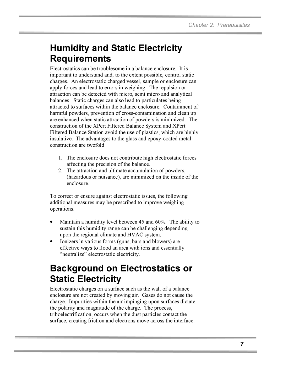 Gentek 3940220, 3940200 Humidity and Static Electricity Requirements, Background on Electrostatics or Static Electricity 