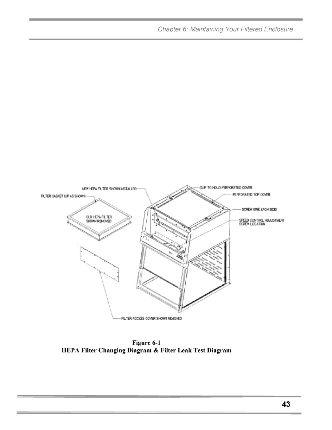 Gentek 3980423, 3980422, 3980200, 3980401, 3980403, 3980323, 3980400 Hepa Filter Changing Diagram & Filter Leak Test Diagram 