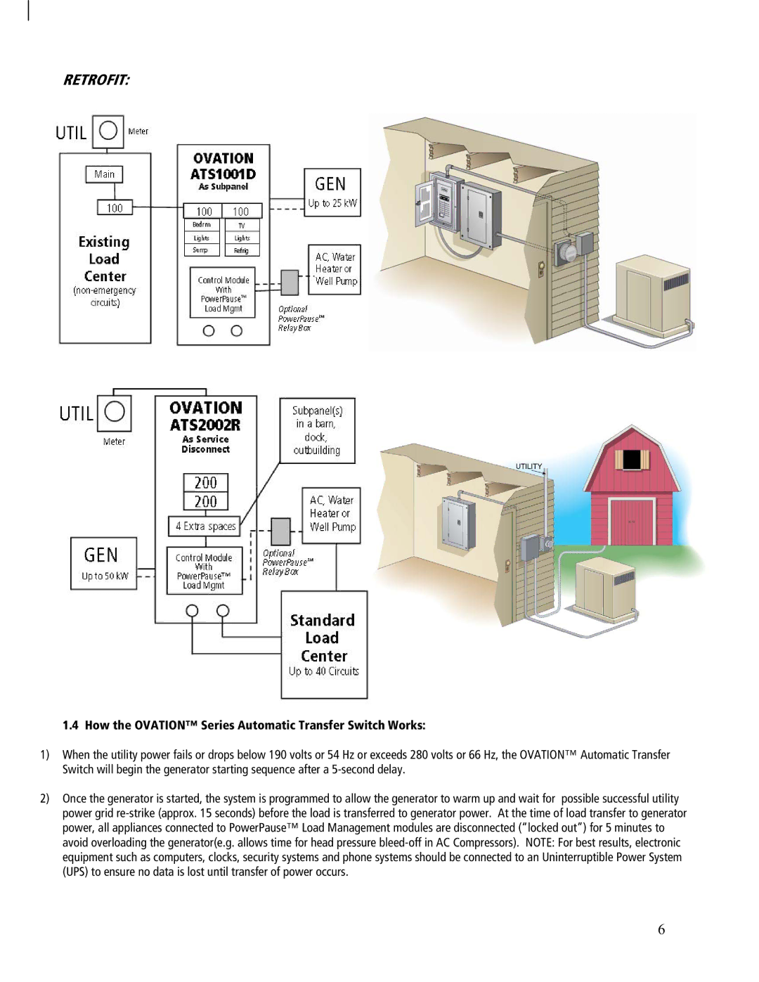 GenTran ATS2001R, ATS2002R Retrofit NEW Construction or Retrofit, How the Ovation Series Automatic Transfer Switch Works 