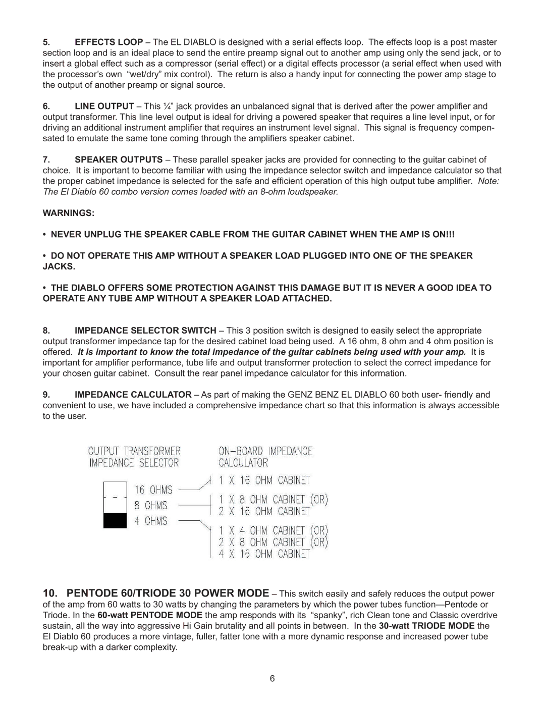 Genz-Benz EL DIABLO 60 owner manual 