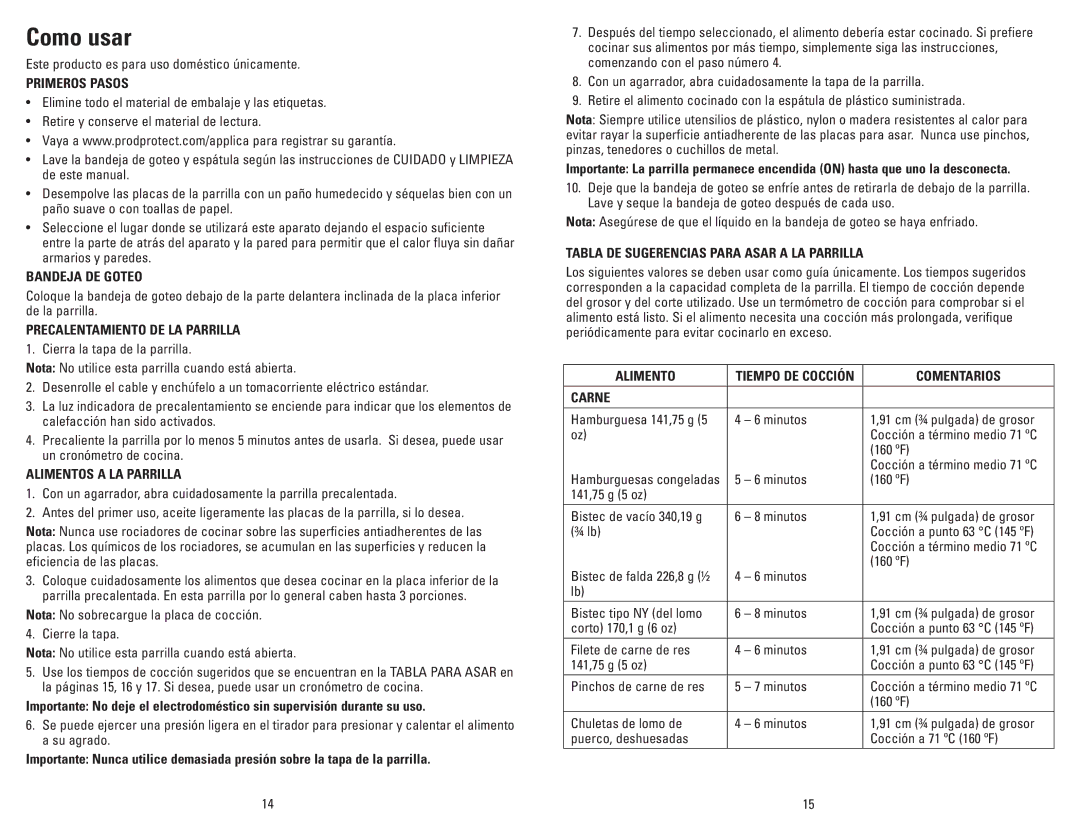 George Foreman GR18 manual Como usar 