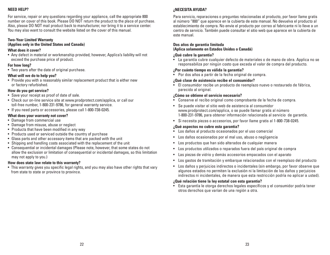 George Foreman GR26P, GR26B manual Need HELP?, ¿Necesita Ayuda? 