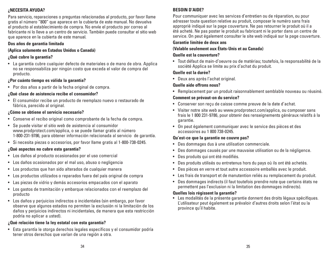 George Foreman GR36PCAN manual ¿Necesita Ayuda?, Besoin D’AIDE? 