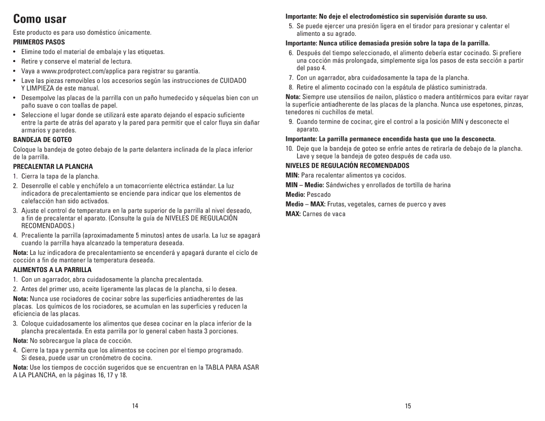 George Foreman GR50VCAN, GR50VBLQ, GR50VPQ, GR50VPUQ, GR50VRQ, GR50VBQ, GR50VOQ manual Como usar 