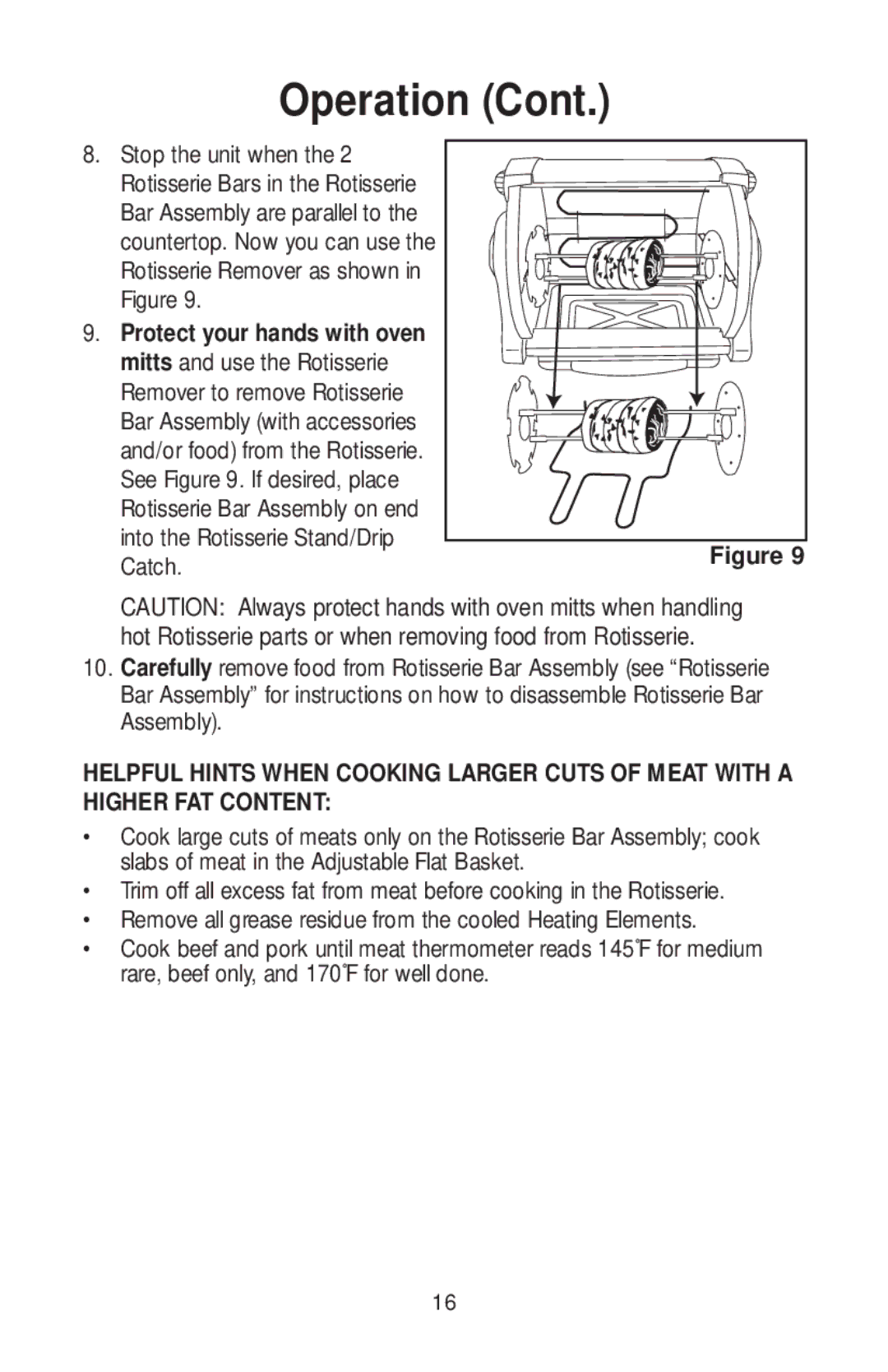 George Foreman GR82 owner manual Protect your hands with oven 