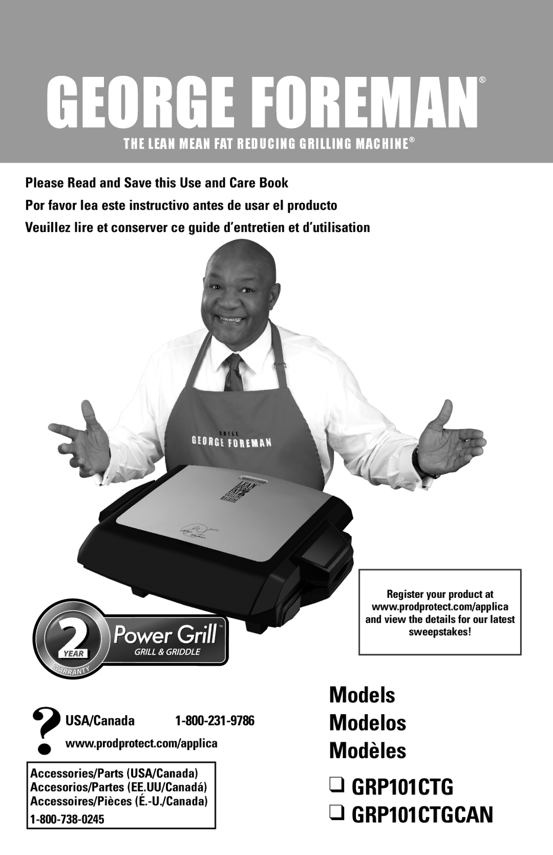 George Foreman manual GRP101CTG  GRP101CTGCAN 