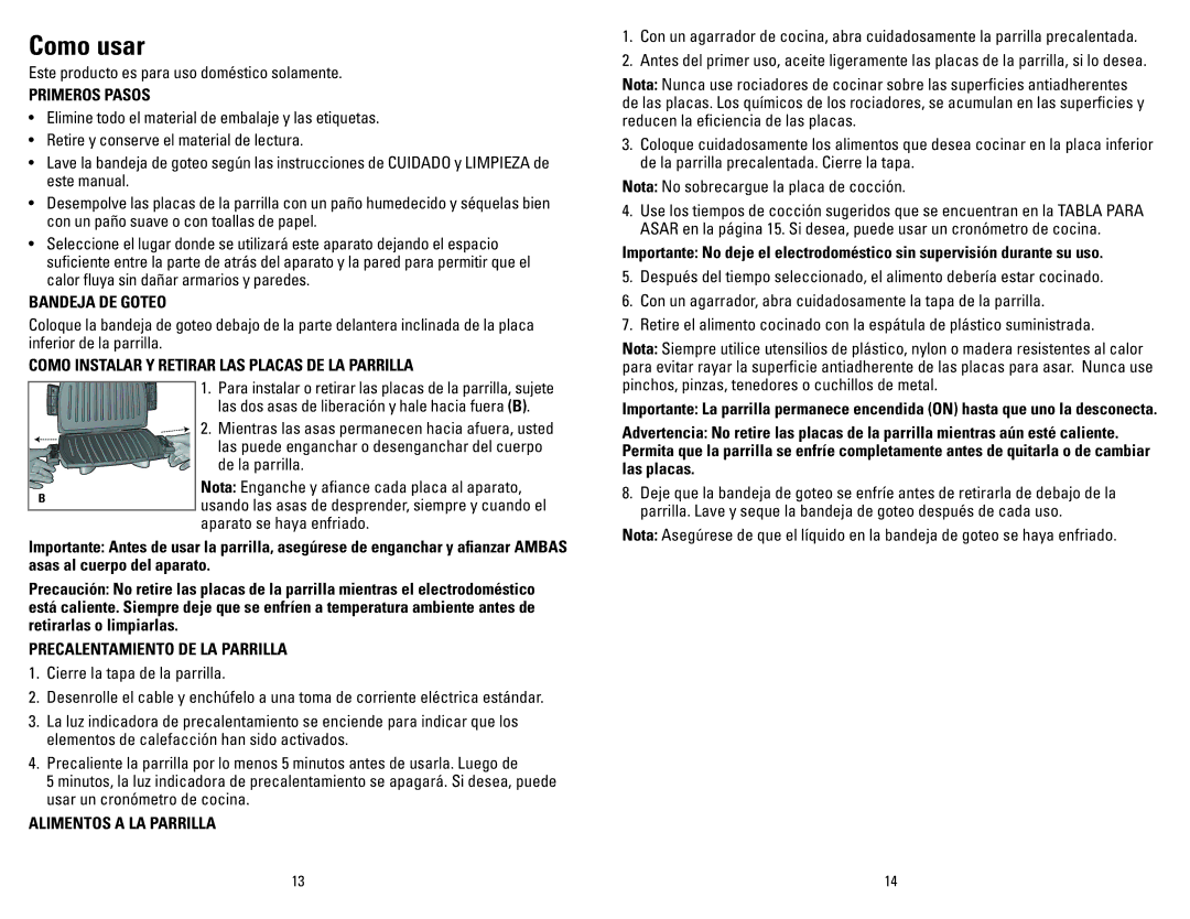 George Foreman GRP3 manual Como usar 